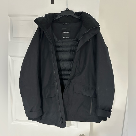 Marmot Jack Adult Medium Black Yorktown Featherless Jacket Work Athletic Mens - Picture 6 of 8